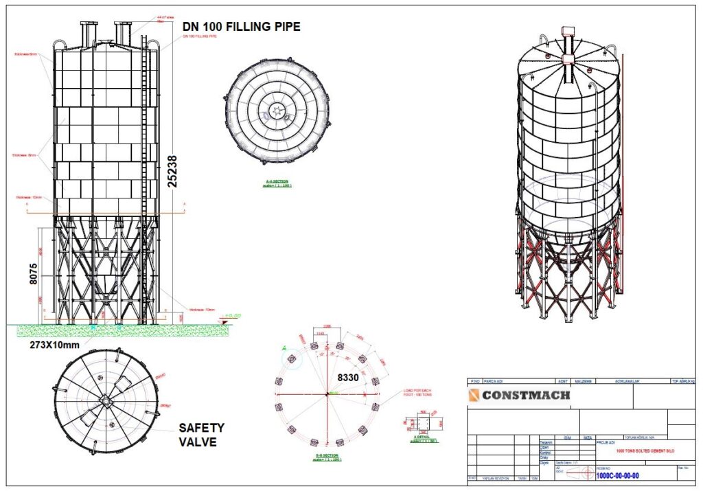 Silo de Cemento Atornillado | CS-1000 – CAES